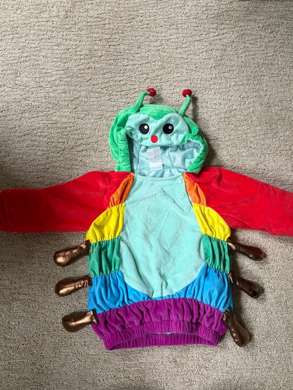 Kids Multicolor Caterpillar Costume Hoodie